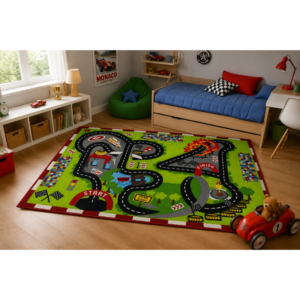 Tappeto bambino "Pista da corsa"