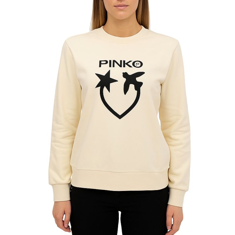Felpa Pinko Girocollo Crema