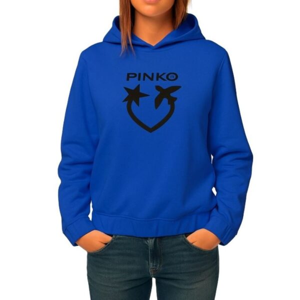 Felpa con cappuccio Pinko Blu Logo Felpa con cappuccio Pinko Blu Logo