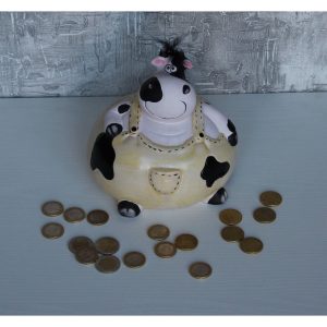 salvadanaio mucca ovale piccola