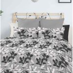 Completo letto Matrimoniale Flowers Nero