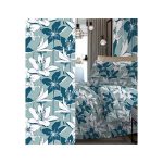 Completo letto Matrimoniale Flowers Azzurro