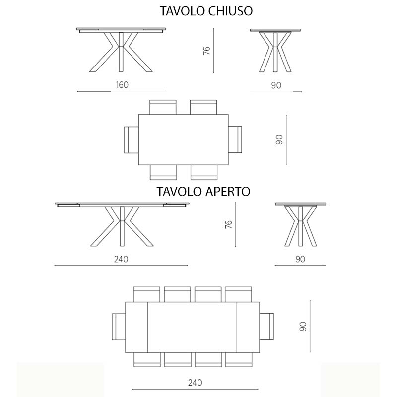Tavolo allungabile Jacky in vetro