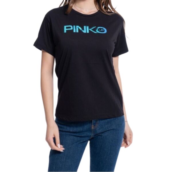 T-Shirt Pinko Nero olografica T-Shirt Pinko Nero olografica