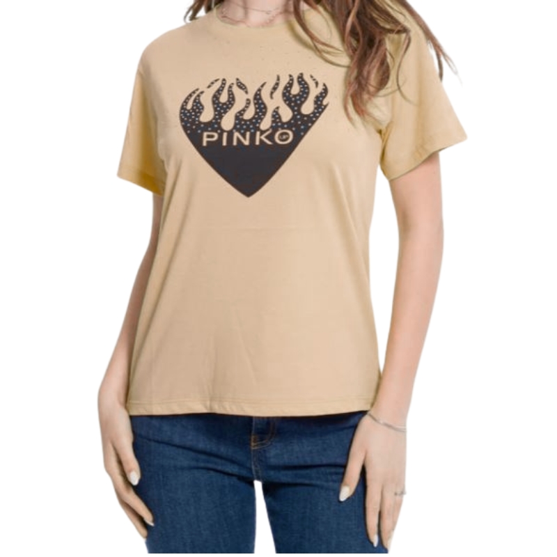 T-Shirt Pinko Cuore Beige